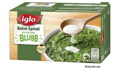 iglo ruft die „ 800g – Packung /  iglo Rahm – Spinat “ zurück!