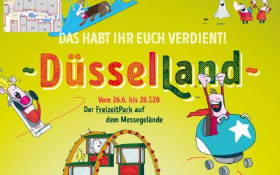 Das Poster zum Freizeitpark "Düsselland" auf dem Düsseldorfer Messegelände © Landeshauptstadt Düsseldorf