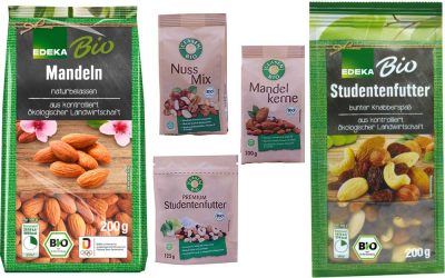Vergiftungsgefahr bei Bio Mandeln, Studentenfutter sowie Nusskernmischungen