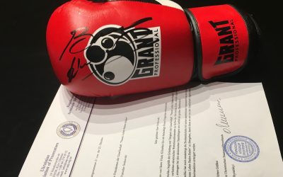 Die handsignierten Boxhandschuhe von Vitali Klitschko