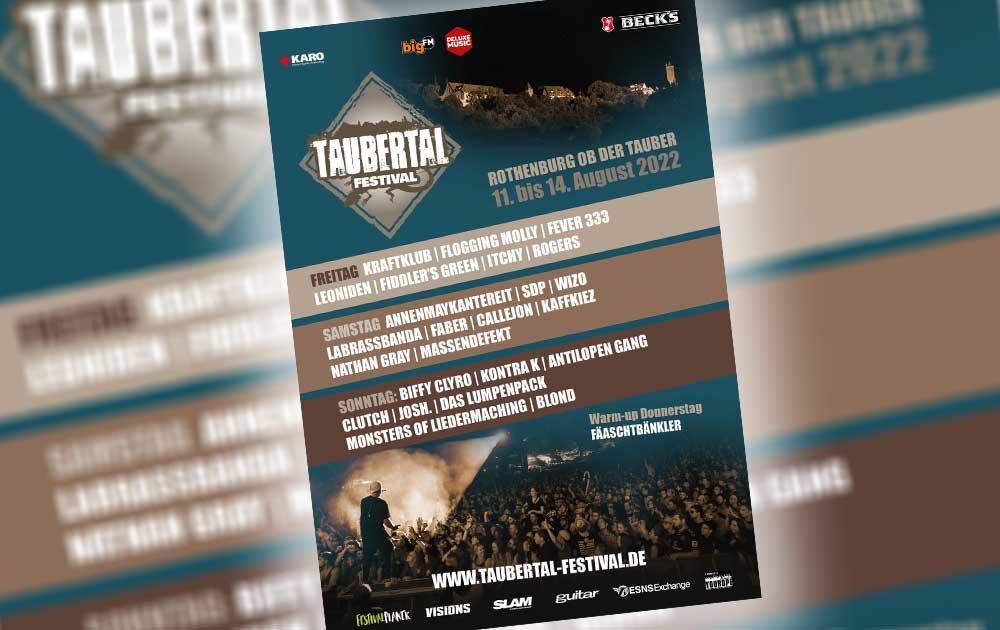 TAUBERTAL-FESTIVAL 2022 - Von 11. Bis 14. August  findet das Kultfestival zum 25. Mal statt!