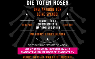 Benefizkonzert der Toten Hosen, Donots und Thees Uhlmann für Erdbebenopfer LIVE bei der Telekom!