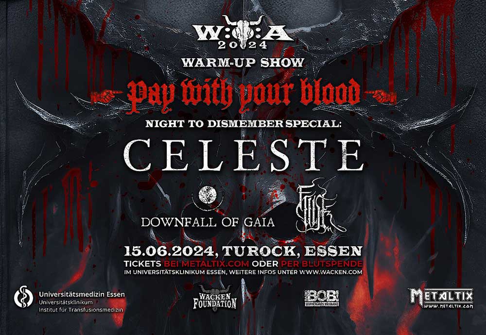 Pay with your Blood! W:O:A Warm-Up Show & Blutspende Aktion in Essen! / Foto: Wacken.com