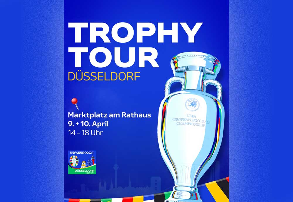 Grafik: Landeshauptstadt Düsseldorf © Der UEFA EURO-Pokal kommt am 9. und 10. April nach Düsseldorf