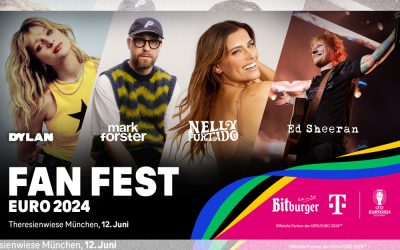 Ed Sheeran, Nelly Furtado, Mark Forster und Dylan kommen zum FAN FEST EURO 2024. / Foto: fkpscorpio