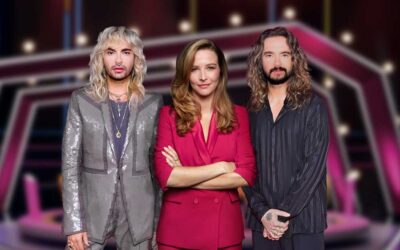 Die Super Duper Show; Person: Bill Kaulitz; Katrin Bauerfeind; Tom Kaulitz; Fotomontage Copyright: André Kowalski/ Johanna Brinckman; Fotograf: Seven.One Entertainment Group GmbH; Bildredakteur: Isabella Toennes