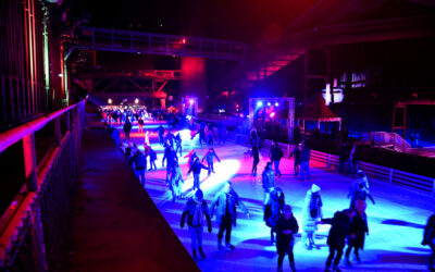 Eislaufen an der Zeche in Essen: Schlittern im UNESCO Weltkulturerbe Foto: niveau-klatsch