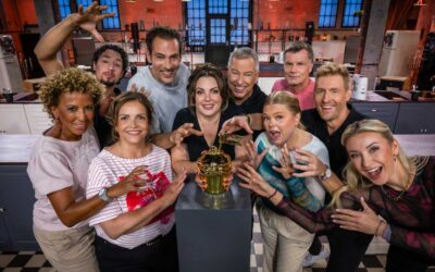 Das große Promibacken; Staffel: 10; Person: Arabella Kiesbauer; René Casselly; Rebecca Immanuel; Alexander Mazza; Paula Lambert; Thomas Hermanns; Anne-Sophie Briest; Thomas Helmer; Maximilian Arland; Anna-Carina Woitschack; Copyright: Joyn/Claudius Pflug